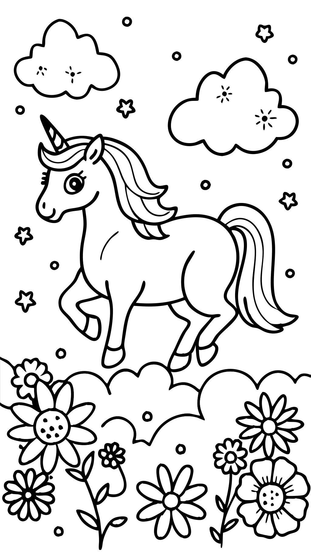 páginas para colorear de unicornio y pegaso